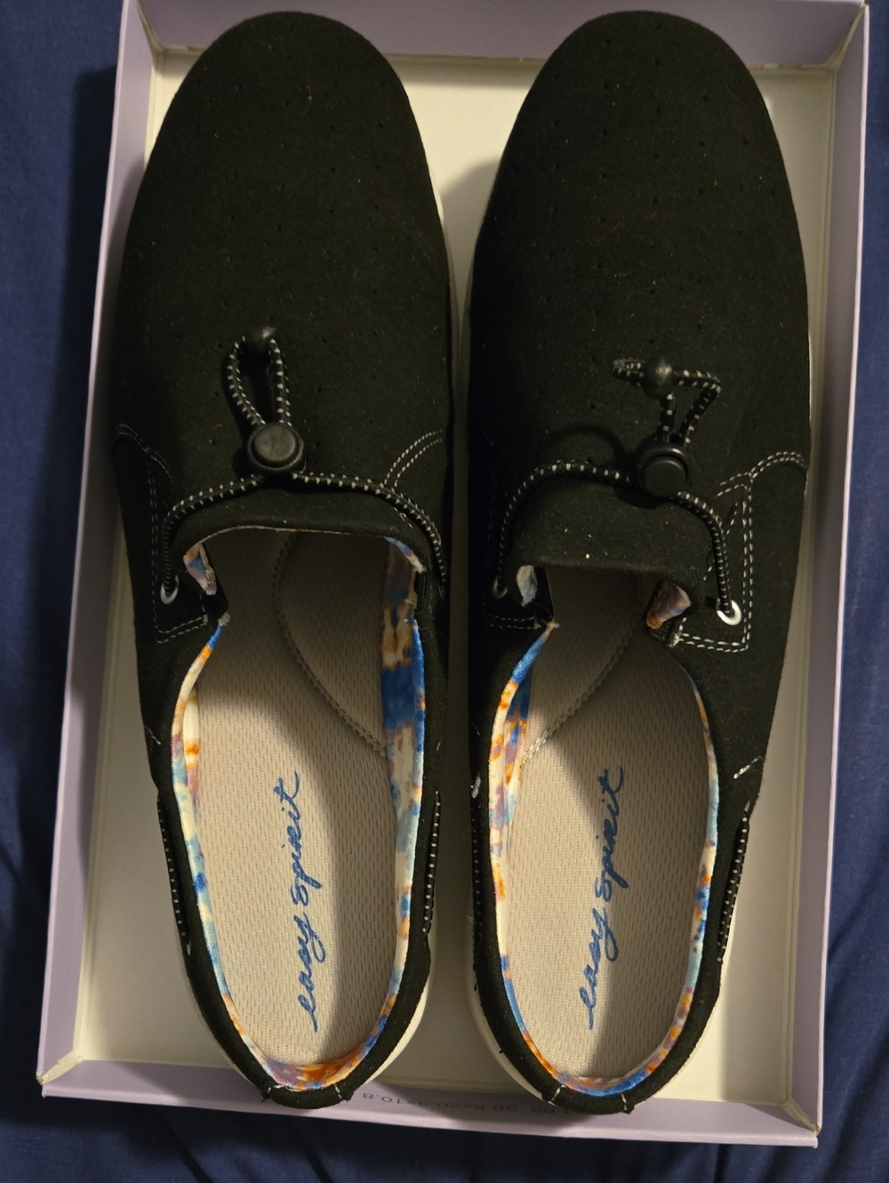 Easy Spirit Black Slip-On Loafers with Toggle Lace 12